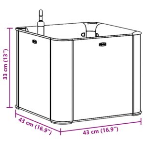 Lovelis su savaiminio laistymo sistema, antracito, 43x43x33cm