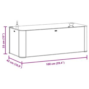 Lovelis su savaiminio laistymo sistema, moka, 100x43x33cm