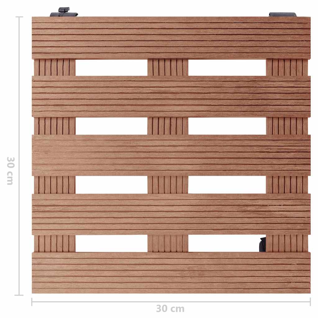 Augalų padėklai su ratukais, 2vnt., rudi, 30x30x7,5cm, WPC Augalų padėklai su ratukais, 2vnt., rudi, 30x30x7,5cm, WPC