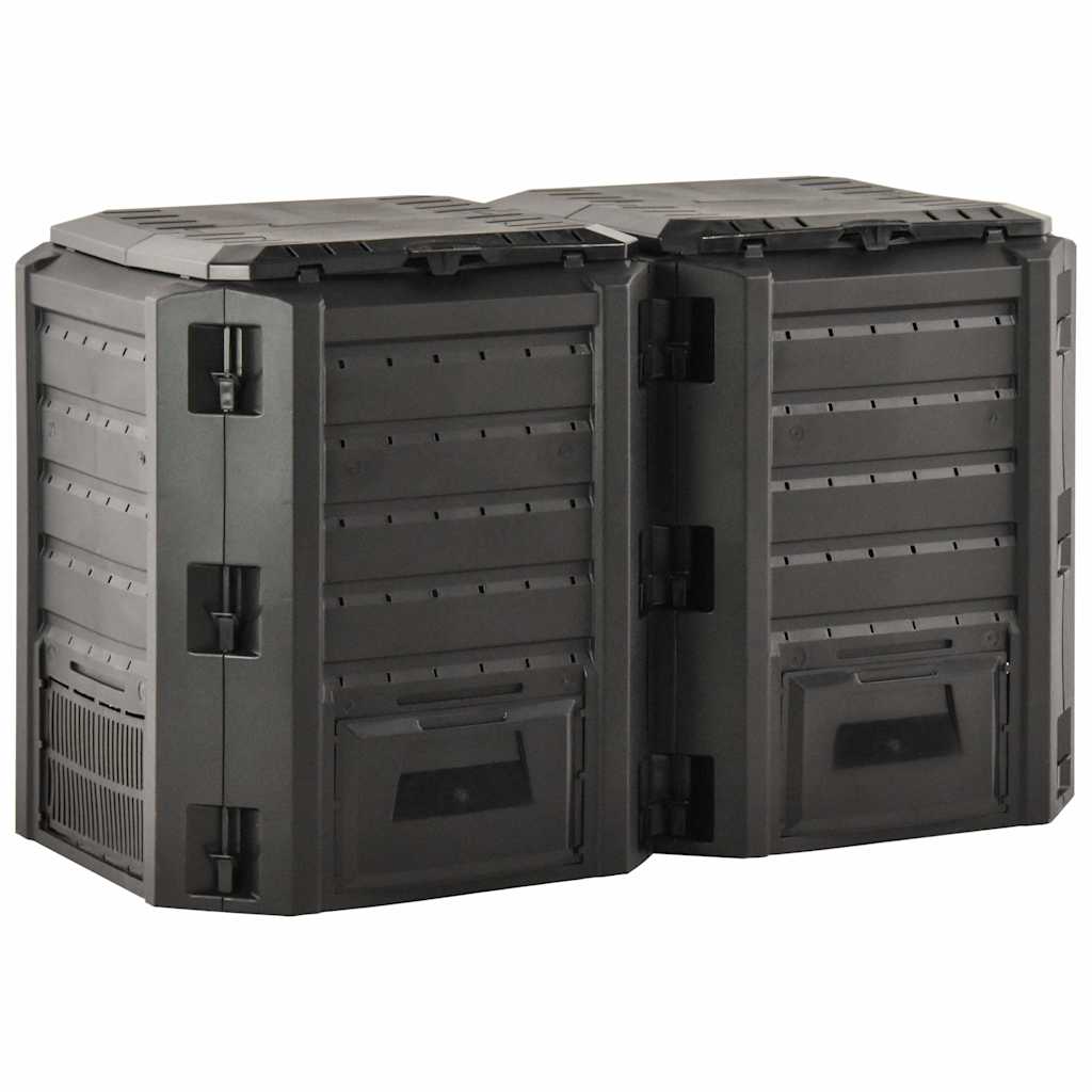 Sodo komposto dėžė, juodos spalvos, 800l Sodo komposto dėžė, juodos spalvos, 800l - Image 3