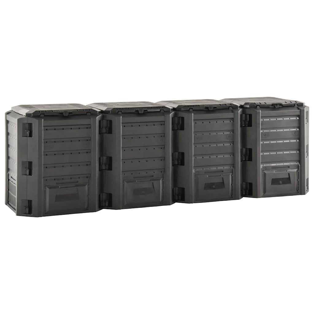 Sodo komposto dėžė, juodos spalvos, 1600l Sodo komposto dėžė, juodos spalvos, 1600l - Image 3