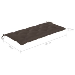 Supamas suoliukas su taupe spalvos pagalvėle, 170cm, tikmedis