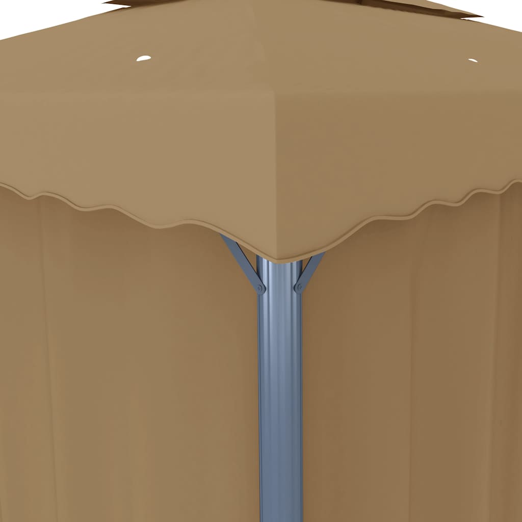 Pavėsinė su užuolaidomis, taupe spalvos, 4x3m, aliuminis Pavėsinė su užuolaidomis, taupe spalvos, 4x3m, aliuminis - Image 6