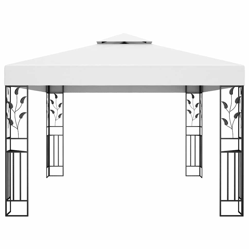 Pavėsinė su lemputėmis LED ir dvigubu stogu, baltos, 3x4m Pavėsinė su lemputėmis LED ir dvigubu stogu, baltos, 3x4m - Image 5