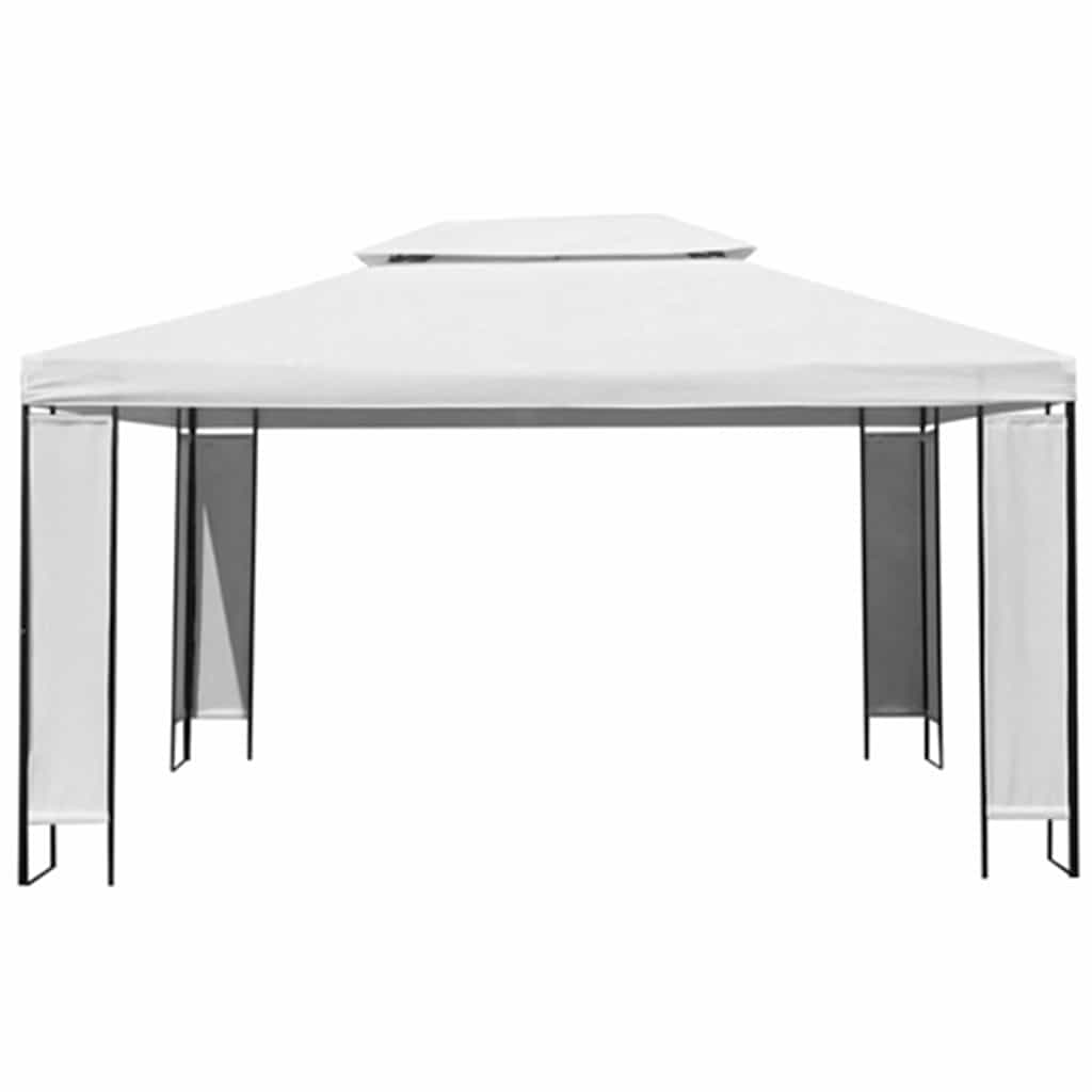 Pavėsinė su lemputėmis LED, balta, 3x4m Pavėsinė su lemputėmis LED, balta, 3x4m - Image 3