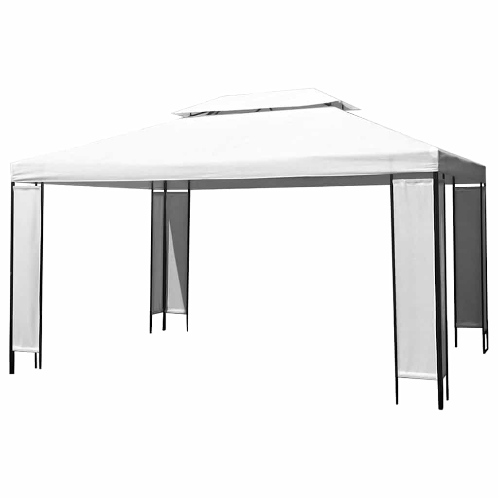 Pavėsinė su lemputėmis LED, balta, 3x4m Pavėsinė su lemputėmis LED, balta, 3x4m - Image 4