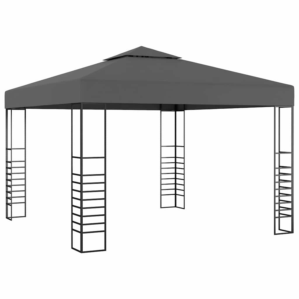 Sodo pavėsinė su lempučių girliandomis LED, antracito, 3x3m Sodo pavėsinė su lempučių girliandomis LED, antracito, 3x3m - Image 3