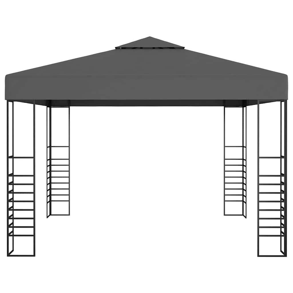 Sodo pavėsinė su lempučių girliandomis LED, antracito, 3x3m Sodo pavėsinė su lempučių girliandomis LED, antracito, 3x3m - Image 4