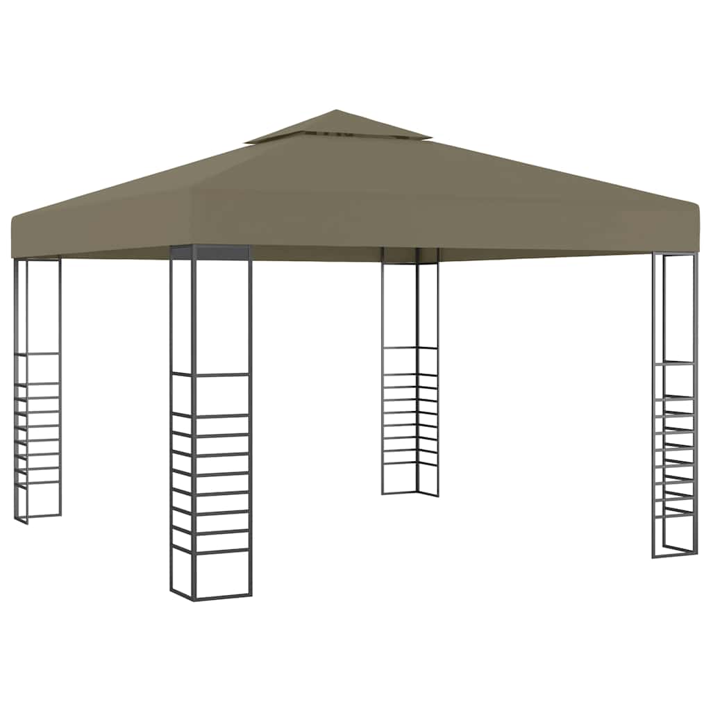 Sodo pavėsinė su lempučių girliandomis LED, taupe, 3x3m Sodo pavėsinė su lempučių girliandomis LED, taupe, 3x3m - Image 3