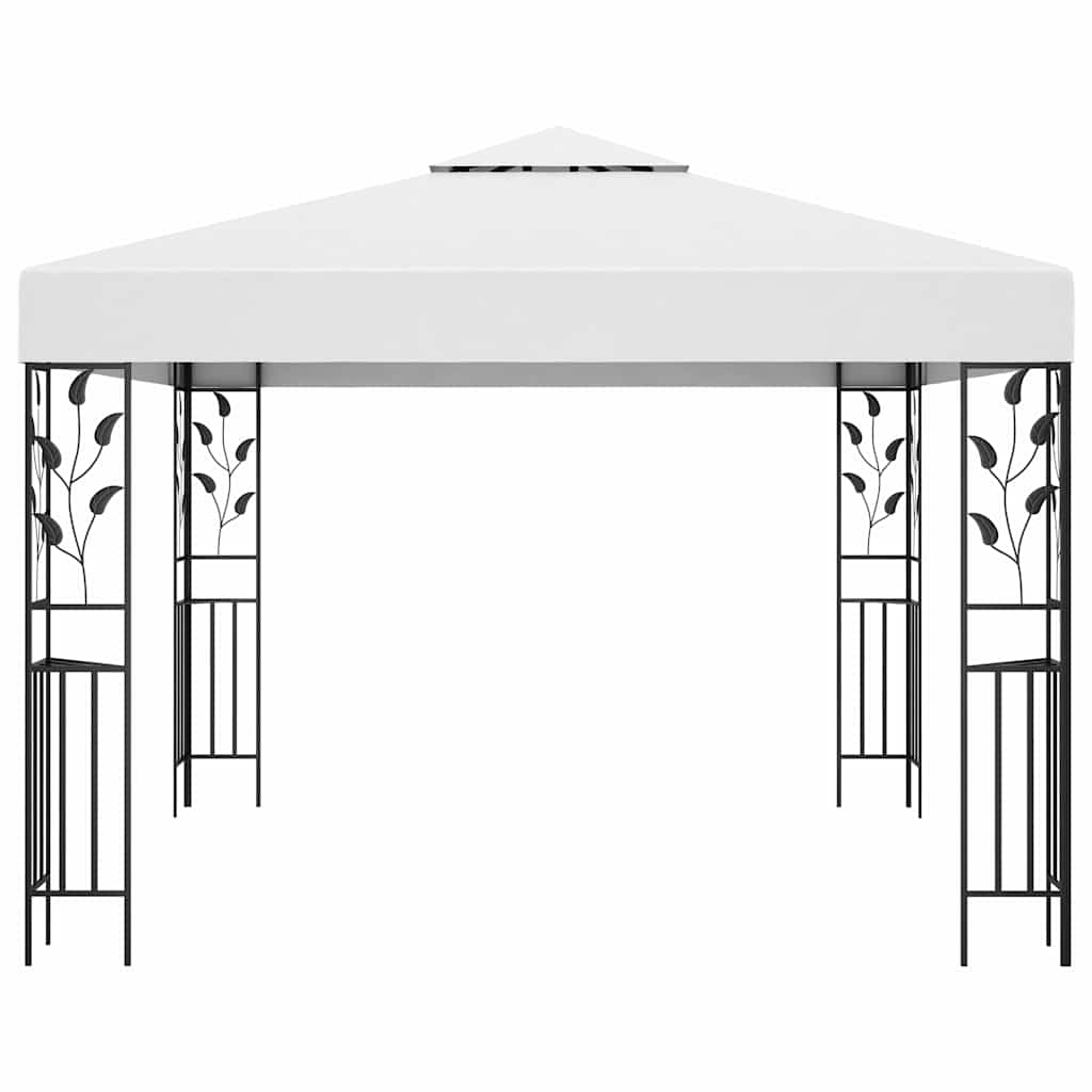 Pavėsinė su lempučių girliandomis LED, balta, 3x3m, 180g/m² Pavėsinė su lempučių girliandomis LED, balta, 3x3m, 180g/m² - Image 4