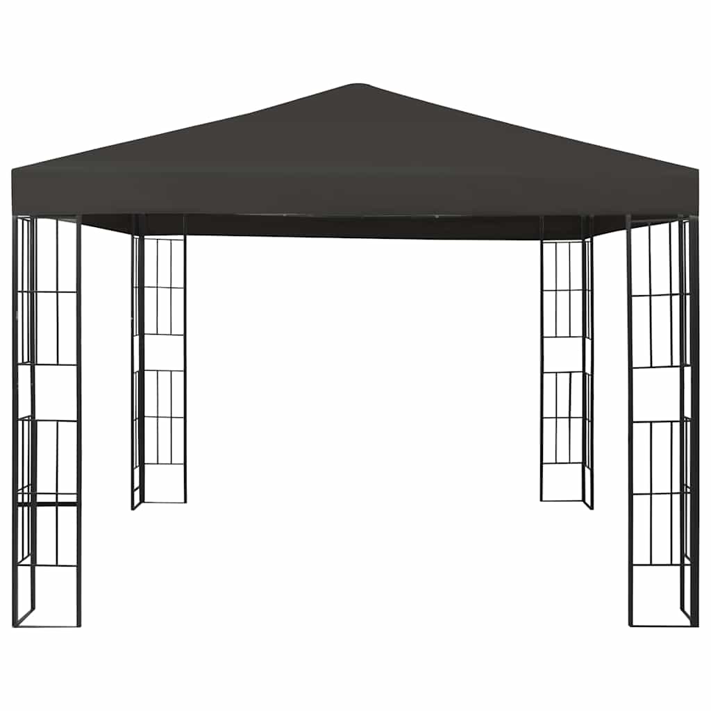 Pavėsinė su lemputėmis LED, antracito, 3×3 m Pavėsinė su lemputėmis LED, antracito, 3x3 m - Image 4