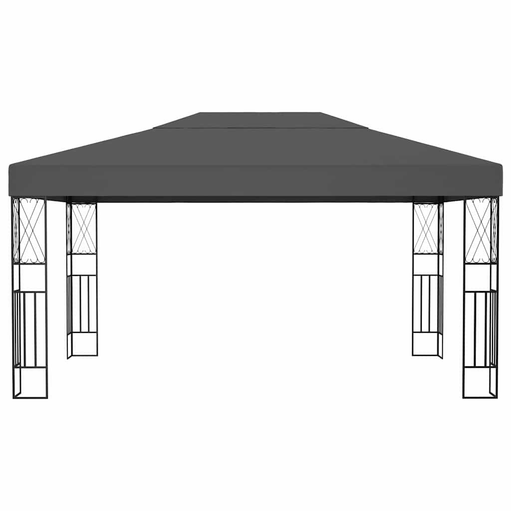 Pavėsinė su lemputėmis LED, antracito, 3×4 m Pavėsinė su lemputėmis LED, antracito, 3x4 m - Image 4