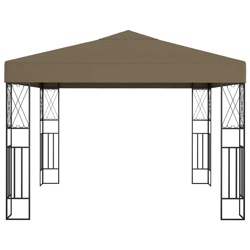 Pavėsinė su lempučių girliandomis LED, taupe, 3x3m Pavėsinė su lempučių girliandomis LED, taupe, 3x3m - Image 4