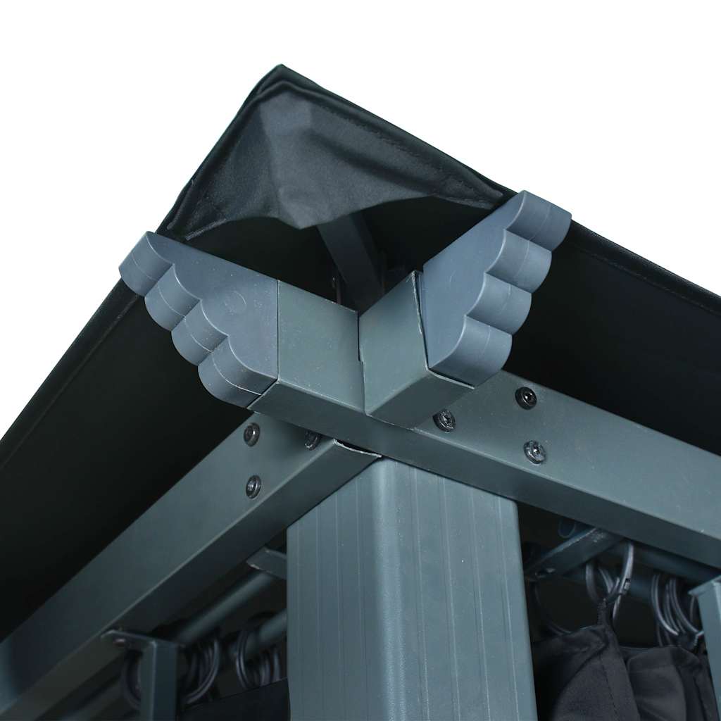 Pavėsinė su užuolaidomis ir lemputėmis LED, antracito, 3×3 m Pavėsinė su užuolaidomis ir lemputėmis LED, antracito, 3x3 m - Image 7