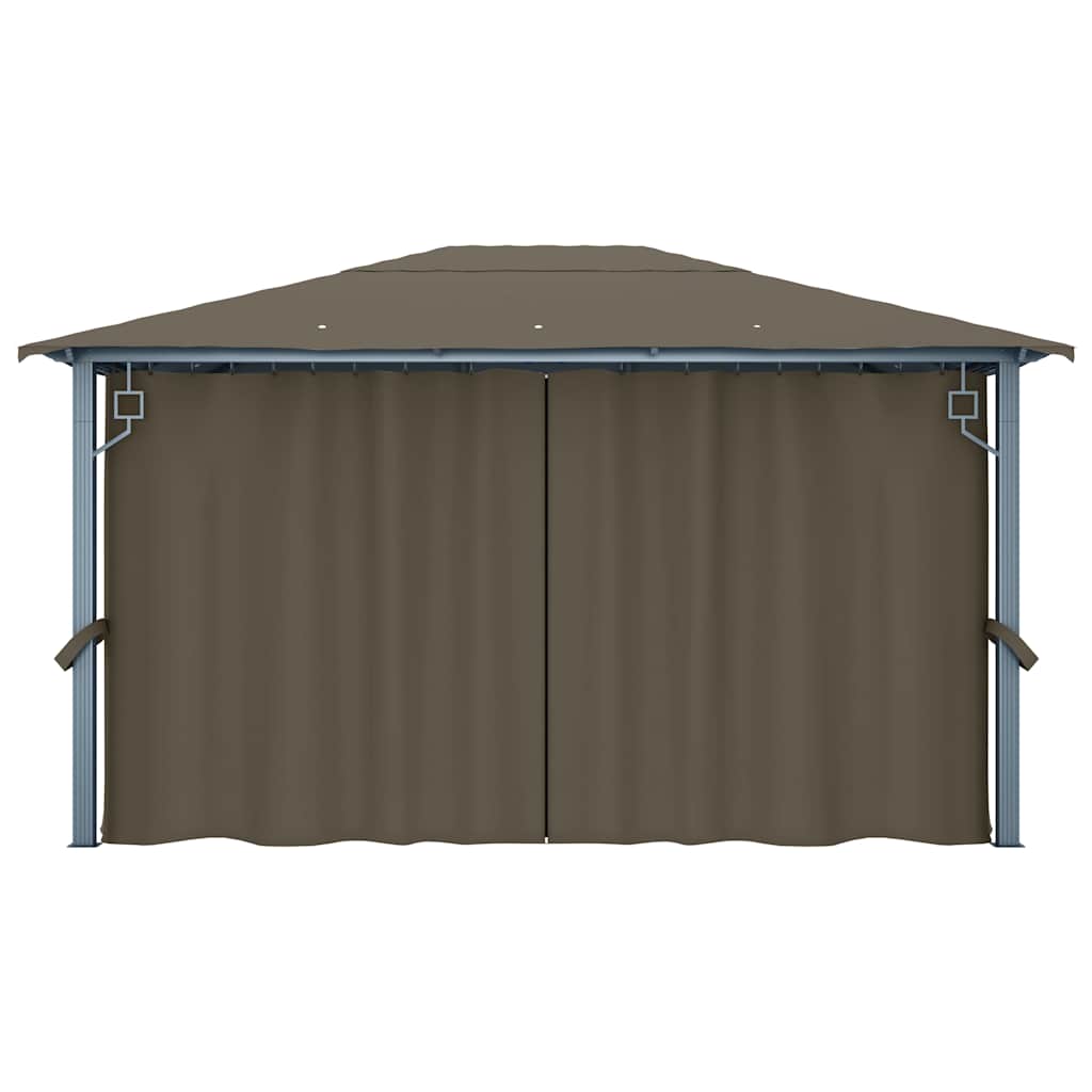 Pavėsinė su užuolaidomis ir lemputėmis LED, taupe, 400x300cm Pavėsinė su užuolaidomis ir lemputėmis LED, taupe, 400x300cm - Image 9