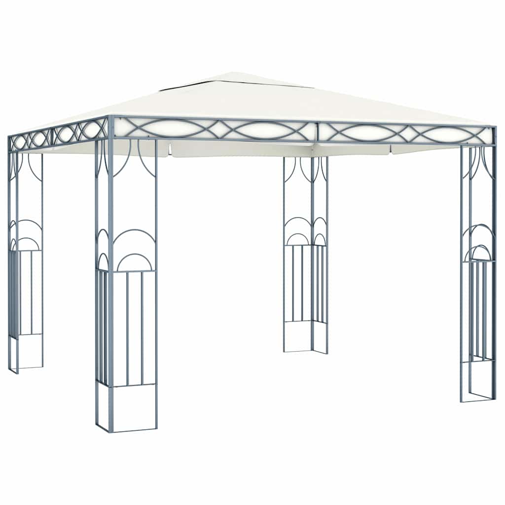 Pavėsinė su lemputėmis LED, kreminė, 300×300 cm Pavėsinė su lemputėmis LED, kreminė, 300x300 cm - Image 3