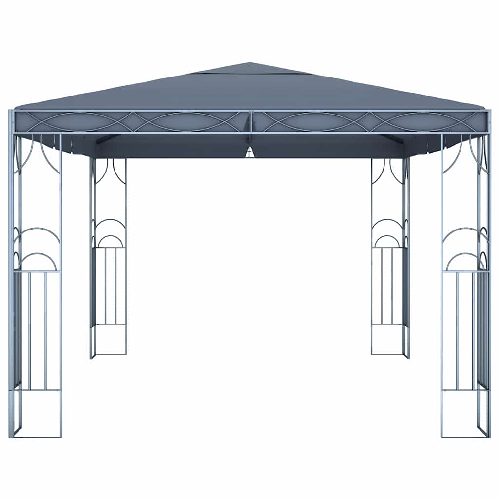 Pavėsinė su lemputėmis LED, antracito, 400×300 cm Pavėsinė su lemputėmis LED, antracito, 400x300 cm - Image 5