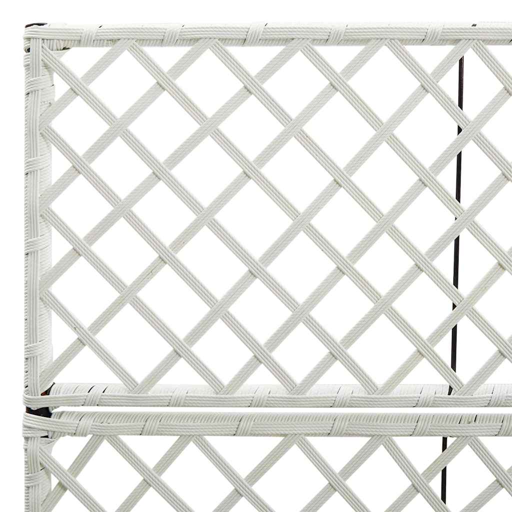 Treliažas su 3 vazonais, baltas, 83x30x130cm, poliratanas Treliažas su 3 vazonais, baltas, 83x30x130cm, poliratanas - Image 6