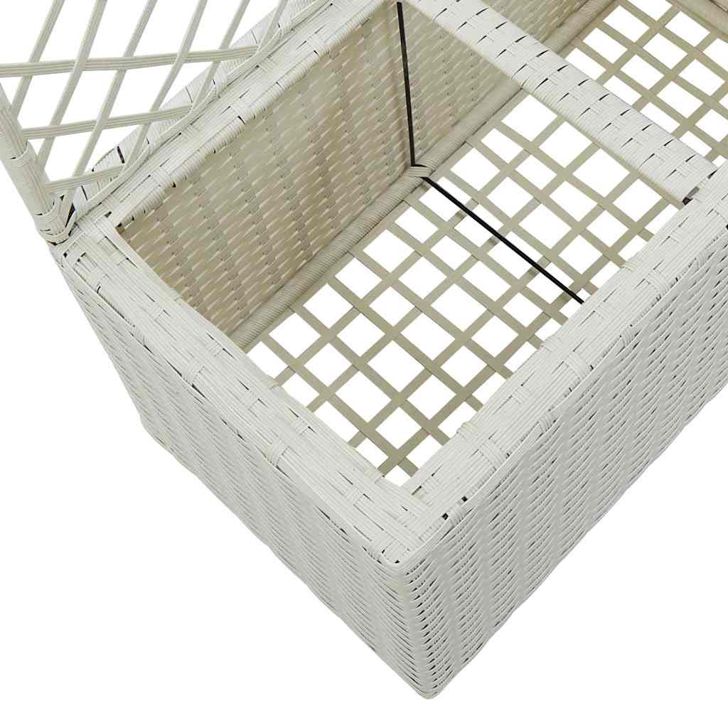Treliažas su 3 vazonais, baltas, 83x30x130cm, poliratanas Treliažas su 3 vazonais, baltas, 83x30x130cm, poliratanas - Image 7