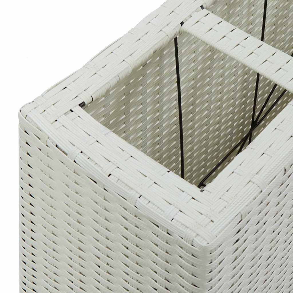 Aukštas lovelis su 4 vazonais, baltas, 80x22x79cm, poliratanas Aukštas lovelis su 4 vazonais, baltas, 80x22x79cm, poliratanas - Image 7