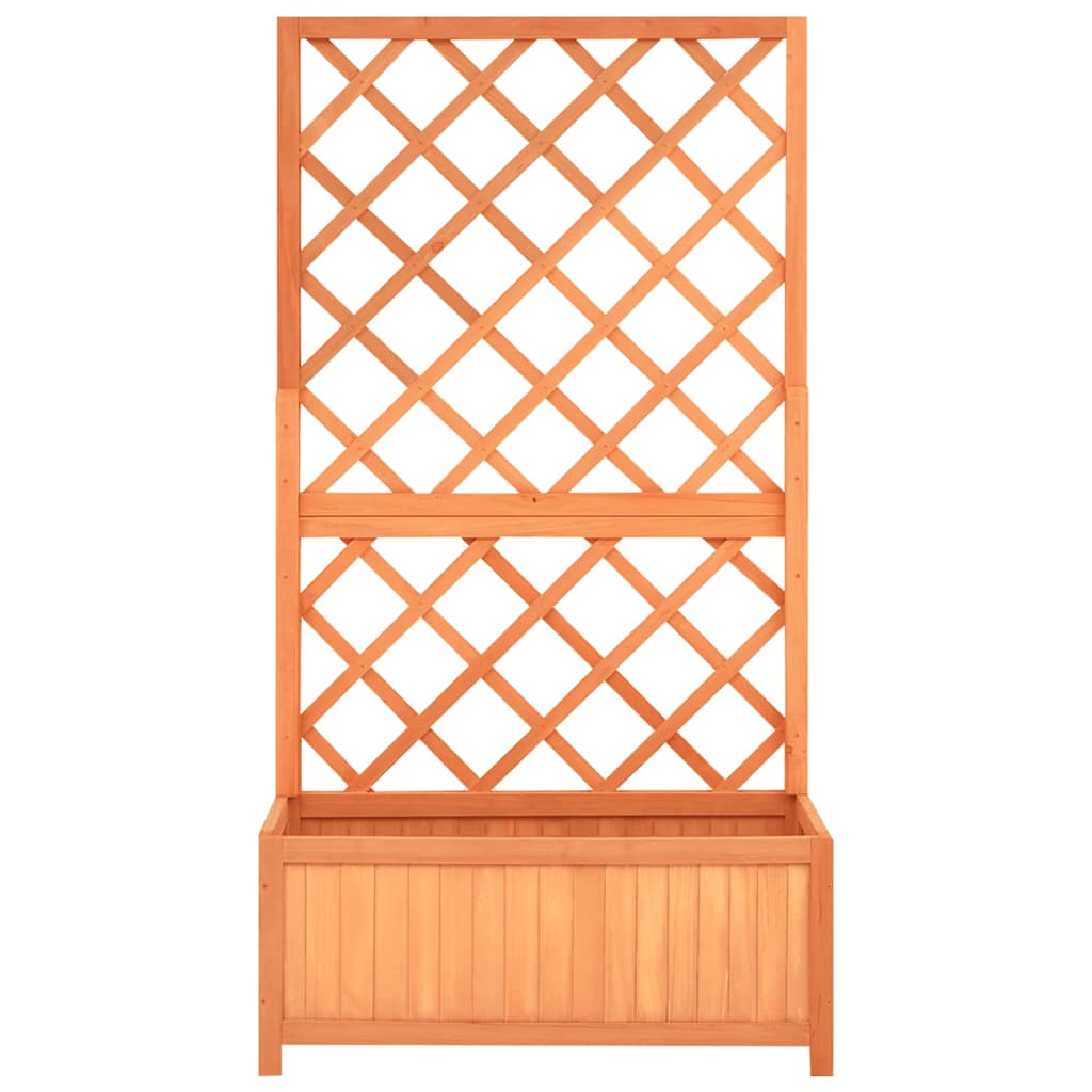 Vazonas su grotelėmis, rudas, 70x30x135cm, eglės medienos masyvas Vazonas su grotelėmis, rudas, 70x30x135cm, eglės medienos masyvas - Image 3