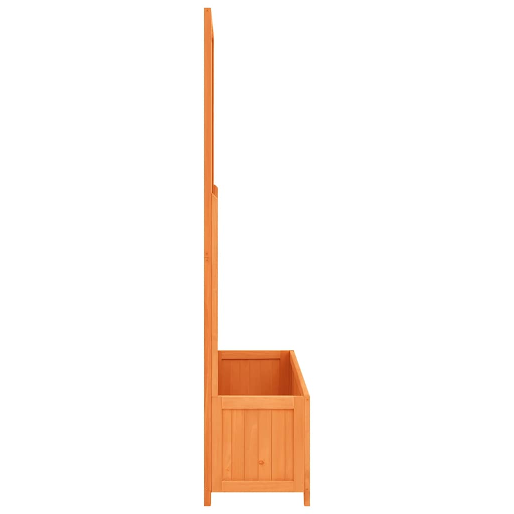 Vazonas su grotelėmis, rudas, 70x30x135cm, eglės medienos masyvas Vazonas su grotelėmis, rudas, 70x30x135cm, eglės medienos masyvas - Image 4