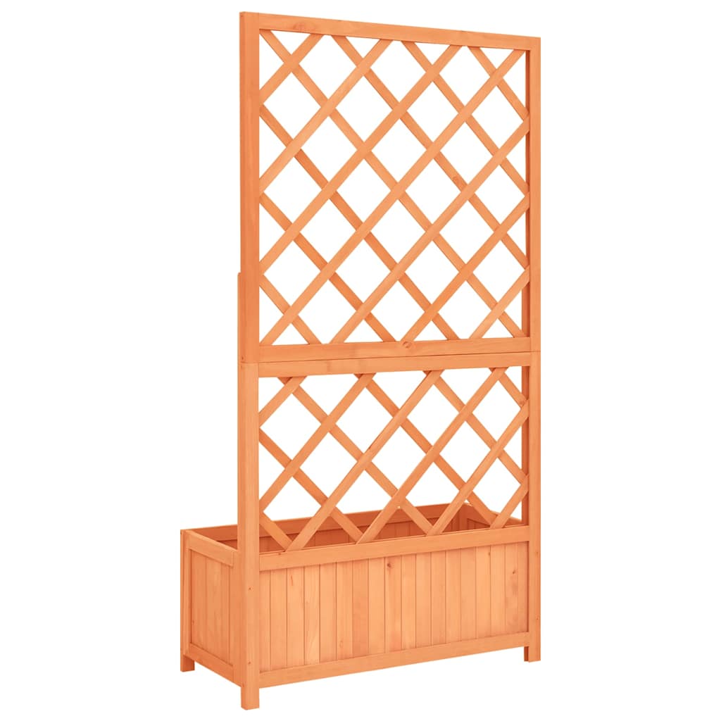 Vazonas su grotelėmis, rudas, 70x30x135cm, eglės medienos masyvas Vazonas su grotelėmis, rudas, 70x30x135cm, eglės medienos masyvas - Image 5