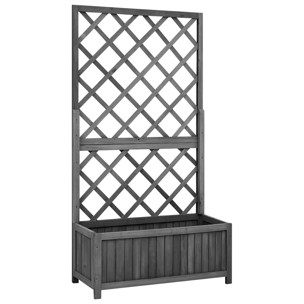 Vazonas su grotelėmis, juodas, 70x30x135cm, eglės medienos masyvas Vazonas su grotelėmis, juodas, 70x30x135cm, eglės medienos masyvas - Image 2