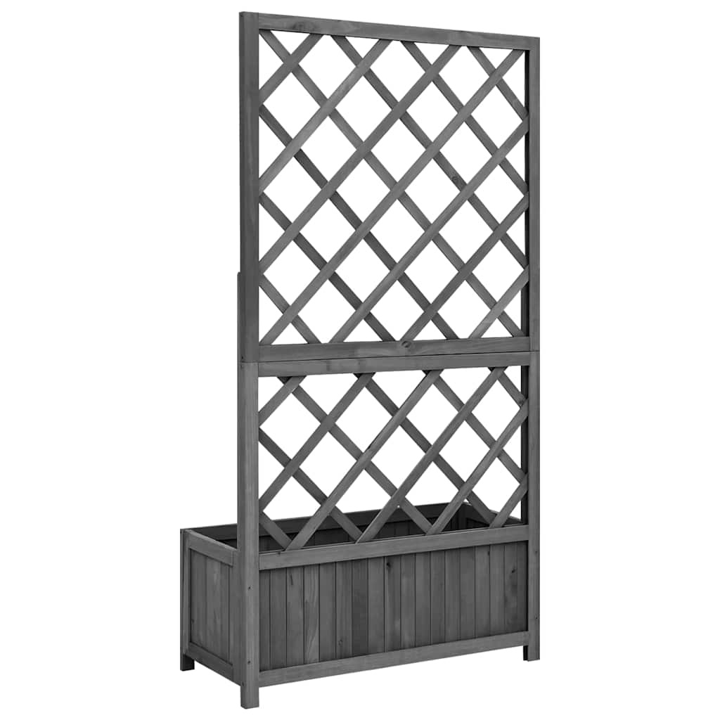 Vazonas su grotelėmis, juodas, 70x30x135cm, eglės medienos masyvas Vazonas su grotelėmis, juodas, 70x30x135cm, eglės medienos masyvas - Image 4