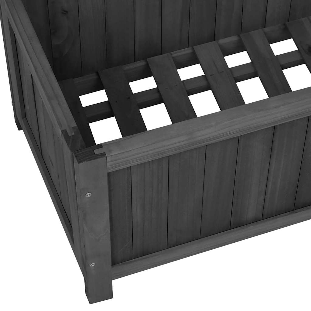 Vazonas su grotelėmis, juodas, 70x30x135cm, eglės medienos masyvas Vazonas su grotelėmis, juodas, 70x30x135cm, eglės medienos masyvas - Image 6