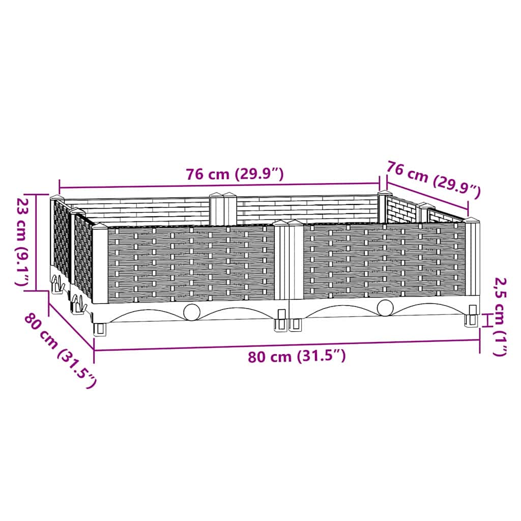 Aukštas lovelis, 80x80x23cm, polipropilenas Aukštas lovelis, 80x80x23cm, polipropilenas - Image 6