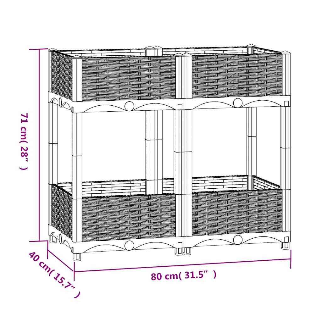 Aukštas lovelis, 80x40x71cm, polipropilenas Aukštas lovelis, 80x40x71cm, polipropilenas - Image 8