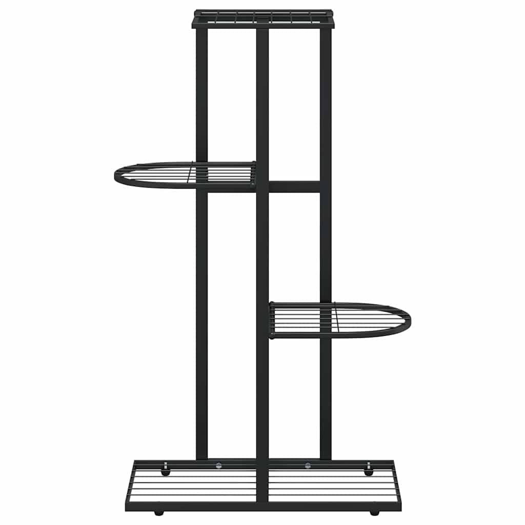 Stovas augalams, 4 lentynos, juodas, 43x22x76cm, metalas Stovas augalams, 4 lentynos, juodas, 43x22x76cm, metalas - Image 5