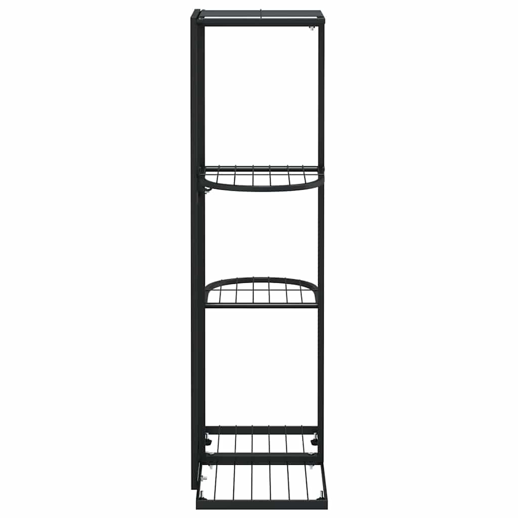 Stovas augalams, 4 lentynos, juodas, 43x22x76cm, metalas Stovas augalams, 4 lentynos, juodas, 43x22x76cm, metalas - Image 6