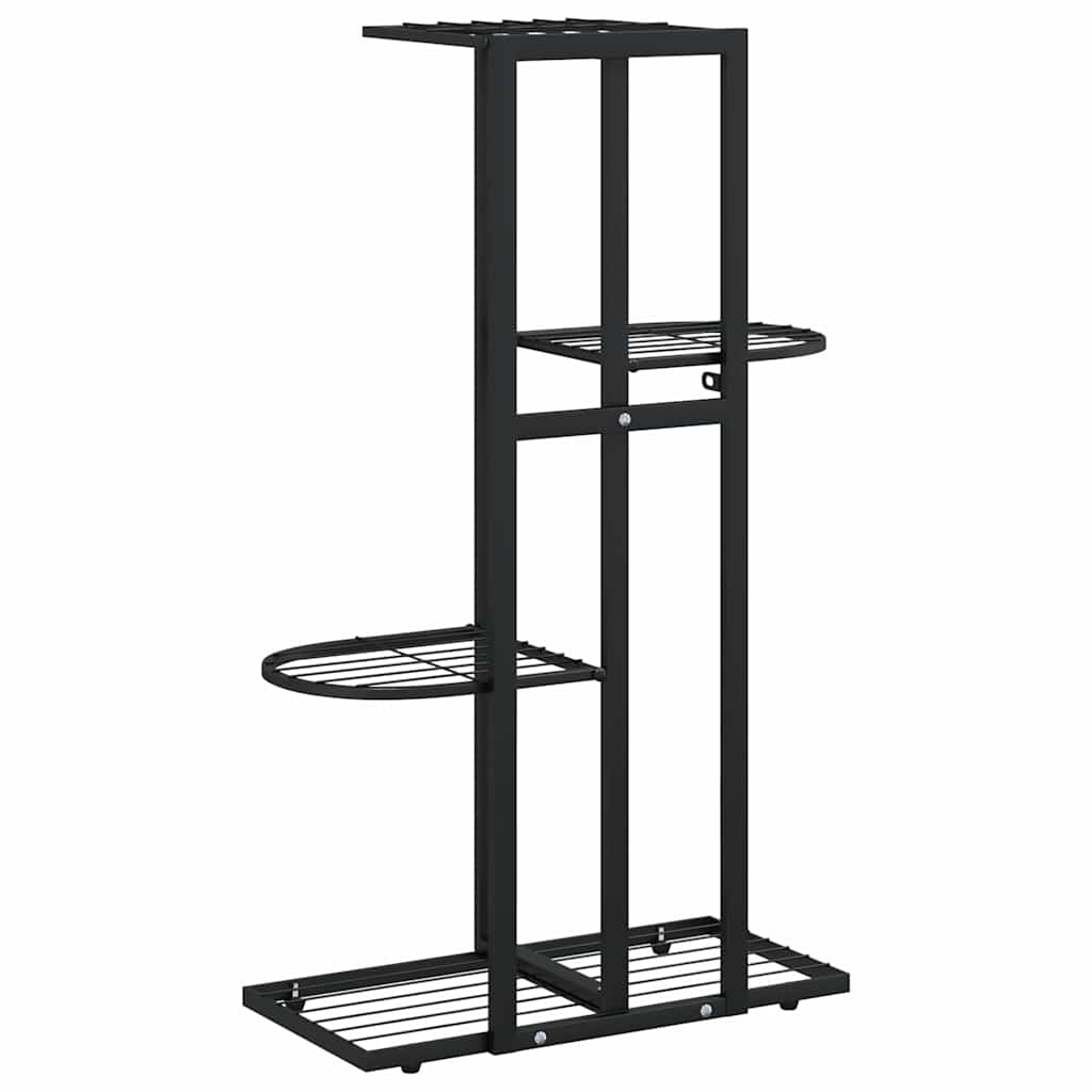 Stovas augalams, 4 lentynos, juodas, 43x22x76cm, metalas Stovas augalams, 4 lentynos, juodas, 43x22x76cm, metalas - Image 7