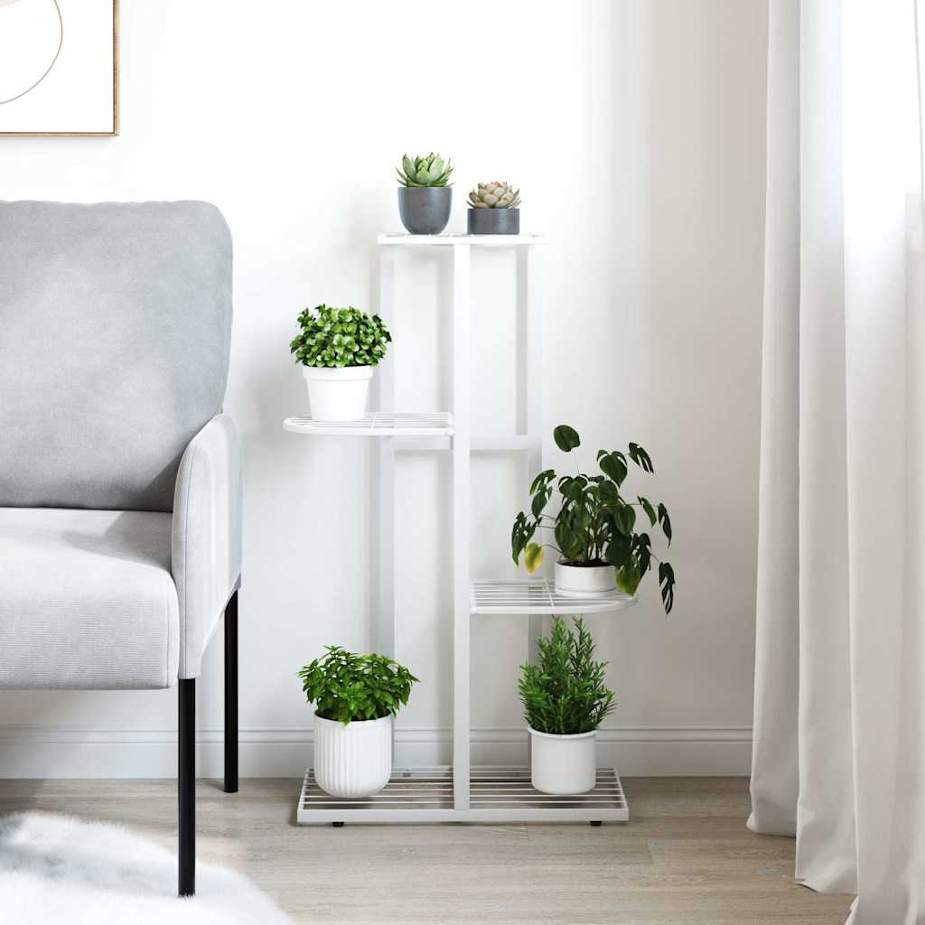 Stovas augalams, 4 lentynos, baltas, 43x22x76cm, metalas Stovas augalams, 4 lentynos, baltas, 43x22x76cm, metalas - Image 3