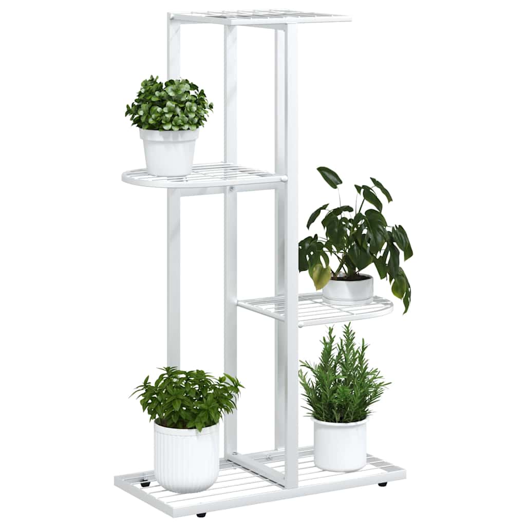 Stovas augalams, 4 lentynos, baltas, 43x22x76cm, metalas Stovas augalams, 4 lentynos, baltas, 43x22x76cm, metalas - Image 4