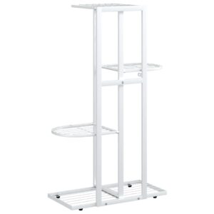 Stovas augalams, 4 lentynos, baltas, 43x22x76cm, metalas