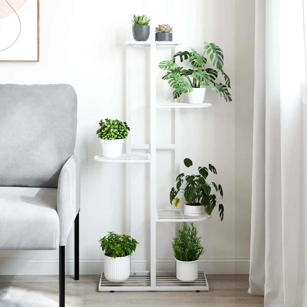 Stovas augalams, 5 lentynos, baltas, 43x22x98cm, metalas Stovas augalams, 5 lentynos, baltas, 43x22x98cm, metalas - Image 3