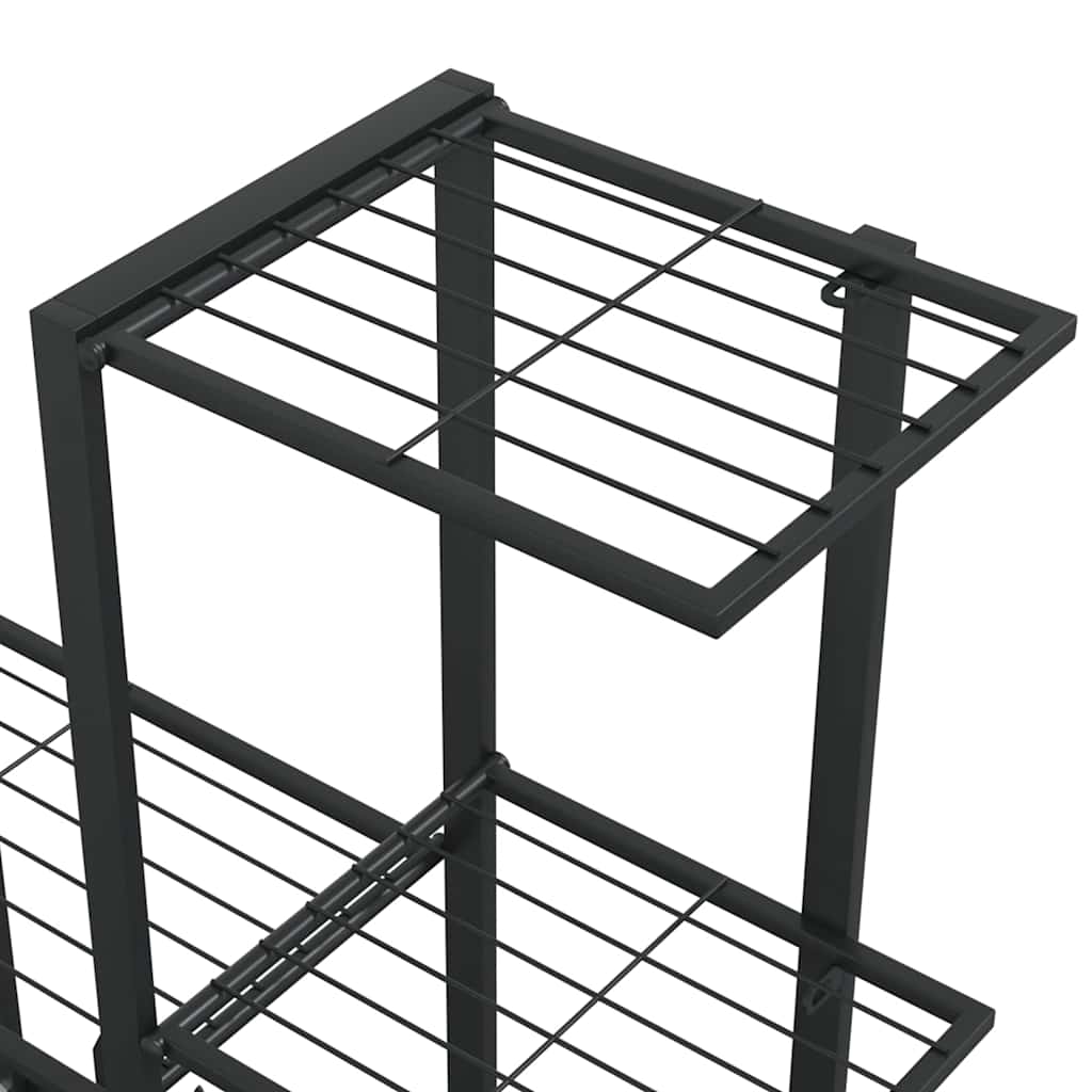 Stovas augalams su ratukais, juodas, 94,5x25x92,5cm, metalas Stovas augalams su ratukais, juodas, 94,5x25x92,5cm, metalas - Image 7