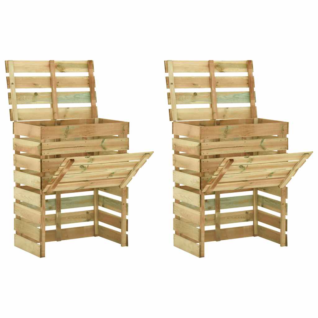 Sodo komposto dėžės, 2vnt., 80x50x100cm, impregnuota pušis Sodo komposto dėžės, 2vnt., 80x50x100cm, impregnuota pušis - Image 2