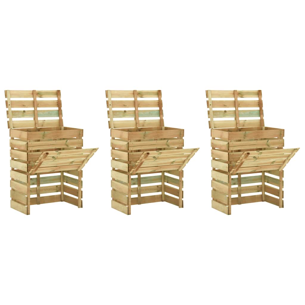 Sodo komposto dėžės, 3vnt., 80x50x100cm, impregnuota pušis Sodo komposto dėžės, 3vnt., 80x50x100cm, impregnuota pušis - Image 2