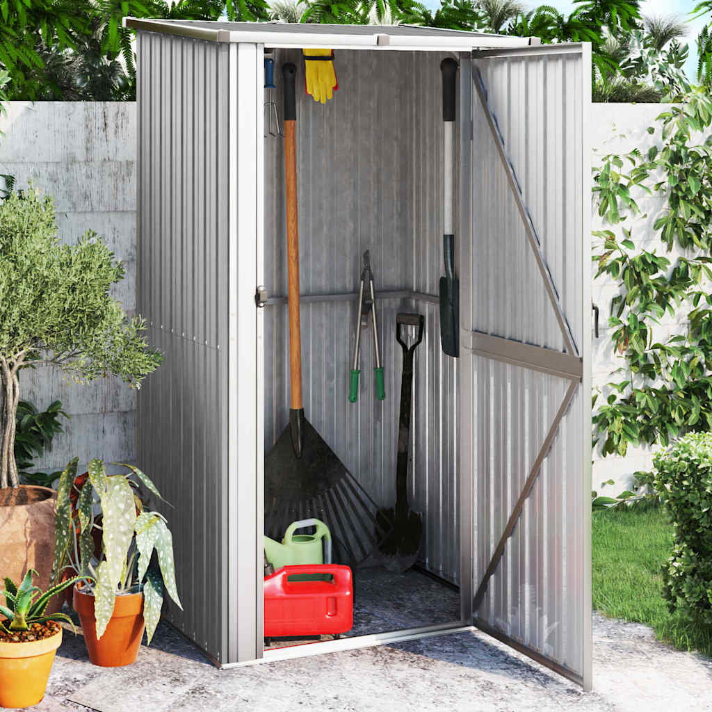 Sodo pašiūrė, pilka, 118,5x97x209,5cm, galvanizuotas plienas Sodo pašiūrė, pilka, 118,5x97x209,5cm, galvanizuotas plienas - Image 2