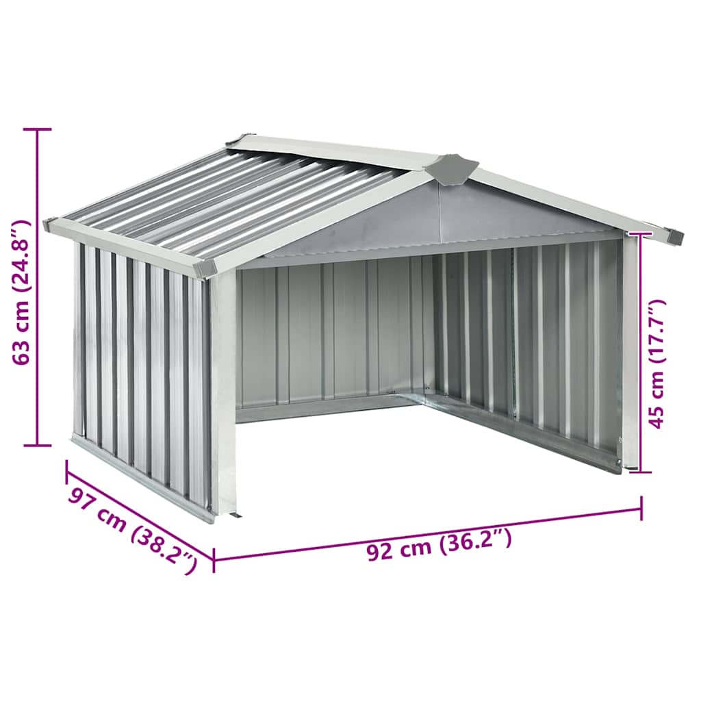 Sodo roboto vejapjovės garažas, pilkas, 92x97x63cm, plienas Sodo roboto vejapjovės garažas, pilkas, 92x97x63cm, plienas