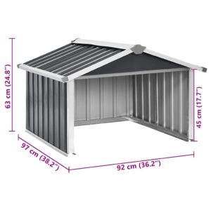 Sodo roboto vejapjovės garažas, antracito, 92x97x63cm, plienas