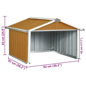 Sodo roboto vejapjovės garažas, rudas, 92x97x63cm, plienas