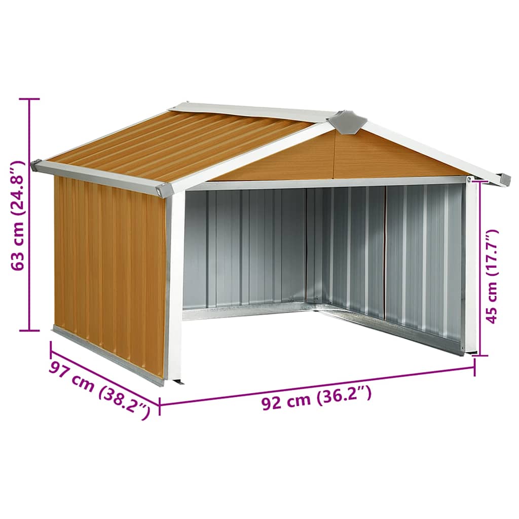 Sodo roboto vejapjovės garažas, rudas, 92x97x63cm, plienas Sodo roboto vejapjovės garažas, rudas, 92x97x63cm, plienas