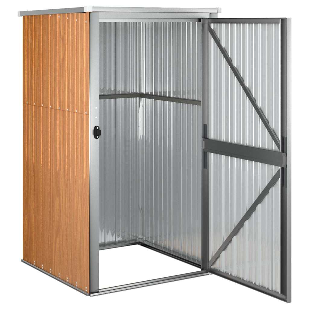 Sodo įrankių pašiūrė, ruda, 88x89x161cm, galvanizuotas plienas Sodo įrankių pašiūrė, ruda, 88x89x161cm, galvanizuotas plienas - Image 5
