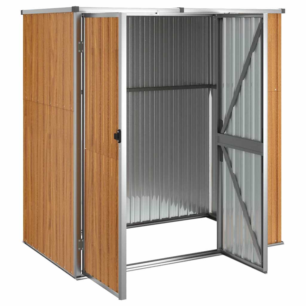 Sodo įrankių pašiūrė, ruda, 161x89x161cm, galvanizuotas plienas Sodo įrankių pašiūrė, ruda, 161x89x161cm, galvanizuotas plienas - Image 4