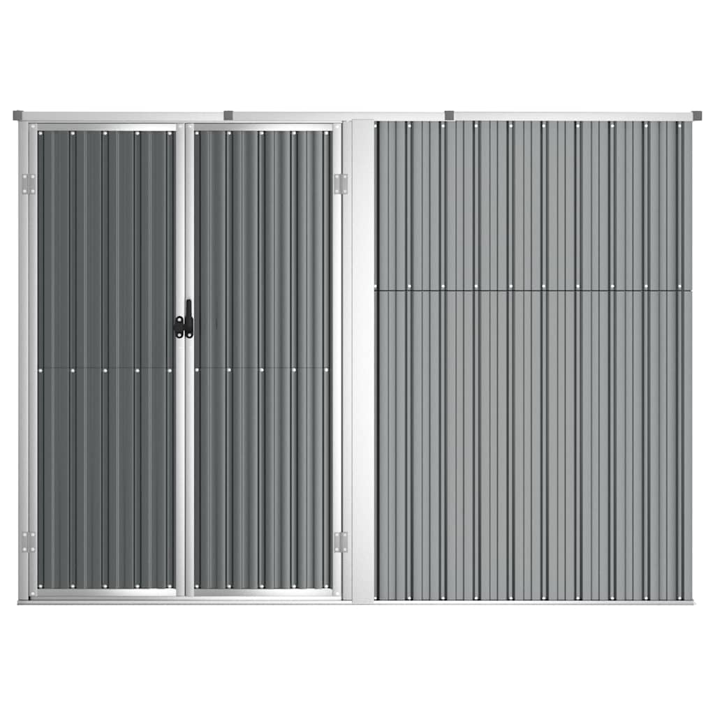 Sodo įrankių pašiūrė, pilka, 225x89x161cm, plienas Sodo įrankių pašiūrė, pilka, 225x89x161cm, plienas - Image 4